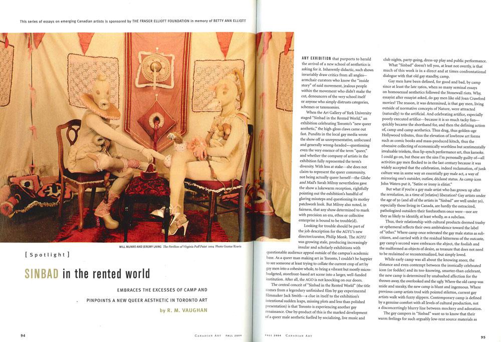 A spread from the Fall 2004 issue of <em>Canadian Art</em>