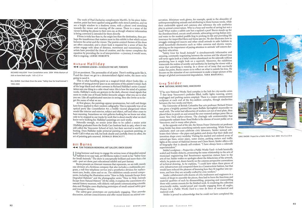 Spread from the Winter 2004 issue of <em>Canadian Art</em>