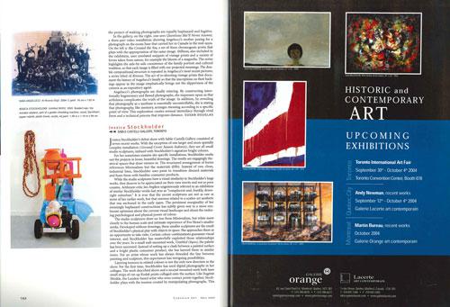 Spread of "Rewind: Jessica Stockholder" in Fall 2004 issue.