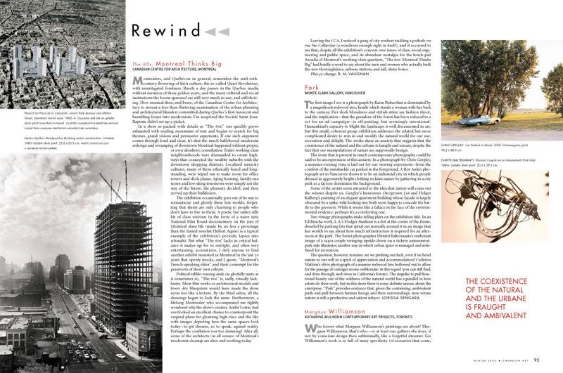 Spread from the Winter 2005 issue of <em>Canadian Art</em>