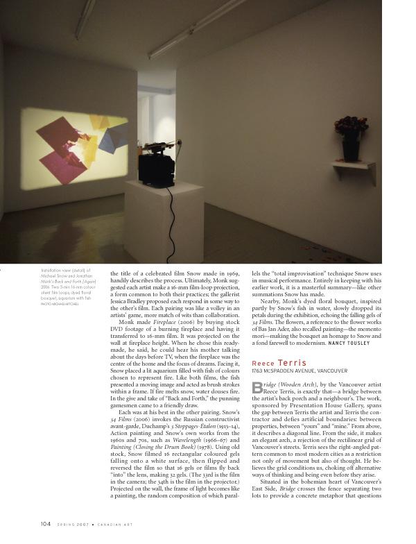 Spread from the Spring 2007 issue of <em>Canadian Art</em>.