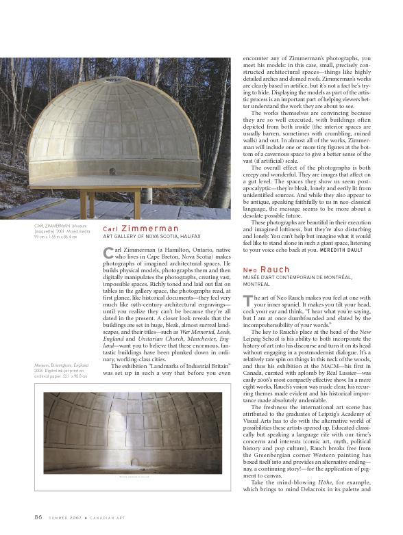 Spread from the Summer 2007 issue of <em>Canadian Art</em>