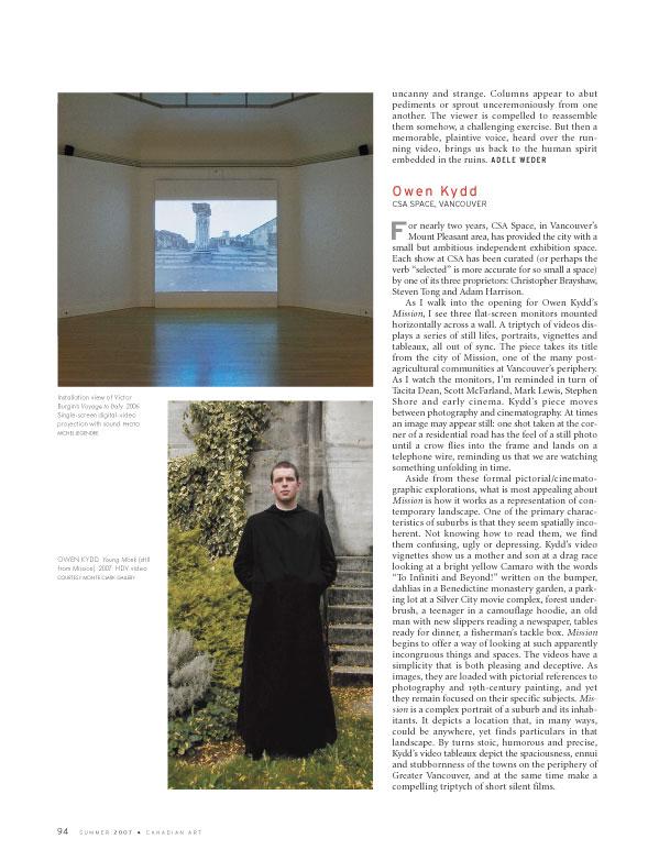 Spread from the Summer 2007 issue of <em>Canadian Art</em>
