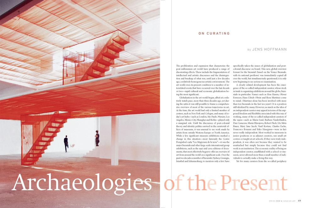 Spread from the Spring 2008 issue of Canadian Art