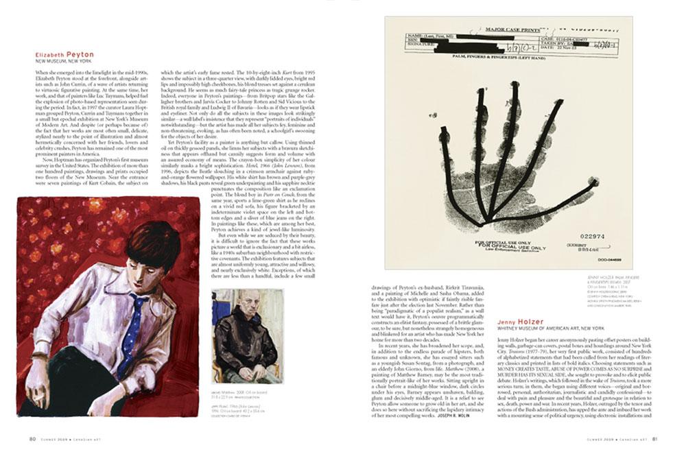 A spread from the Summer 2009 issue of <em>Canadian Art</em>