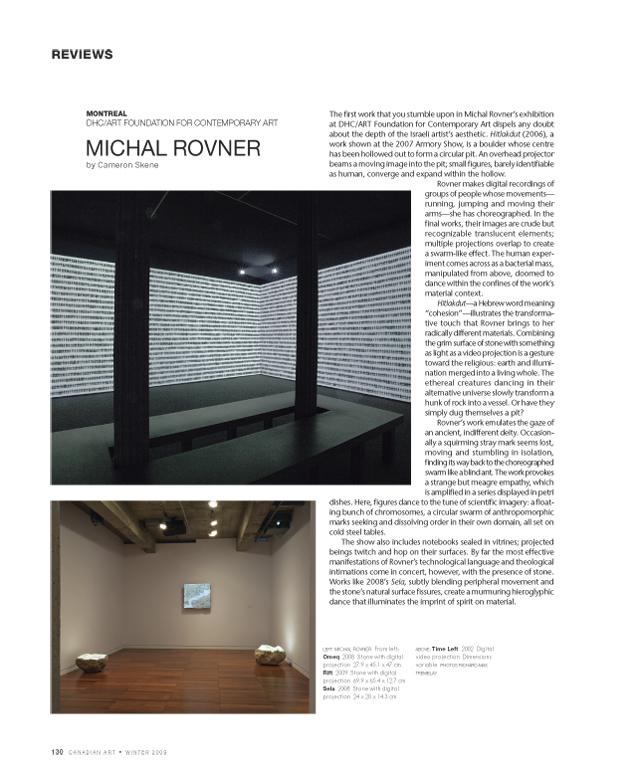 A spread from the Winter 2009 issue of <em>Canadian Art</em>