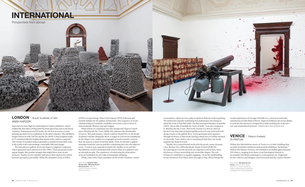 Spread from the Spring 2010 issue of <em>Canadian Art</em>