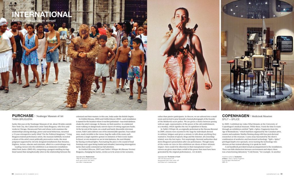 Spread from the Summer 2010 issue of <em> Canadian Art </em>