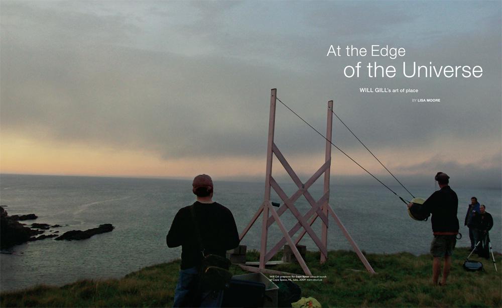 Opening spread from “At the Edge of the Universe: Will Gill's Art of Place” by Lisa Moore, from the Fall 2010 issue of <em>Canadian Art</em> / Photo Bruce Lee