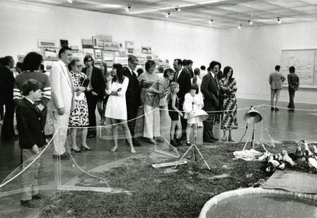 Joyce Wieland’s “True Patriot Love” exhibition opening on July 1, 1971 / photo National Gallery of Canada 