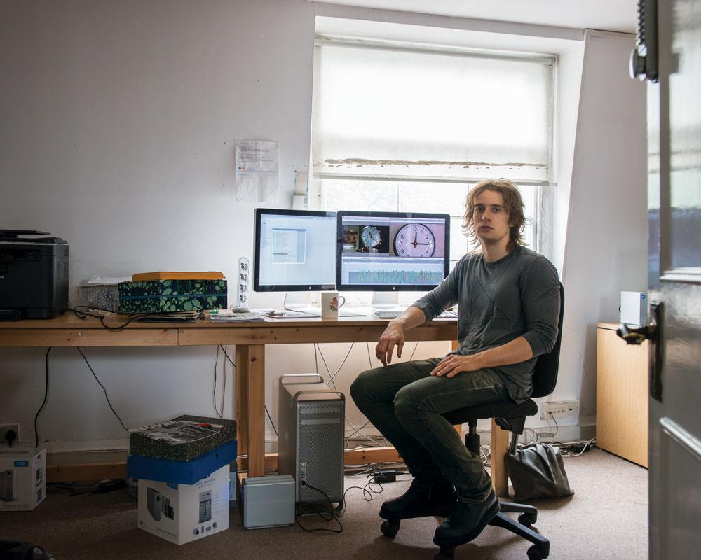 Paul Anton Smith in Christian Marclay’s studio in London, UK, July 2012 / photo James Merrell