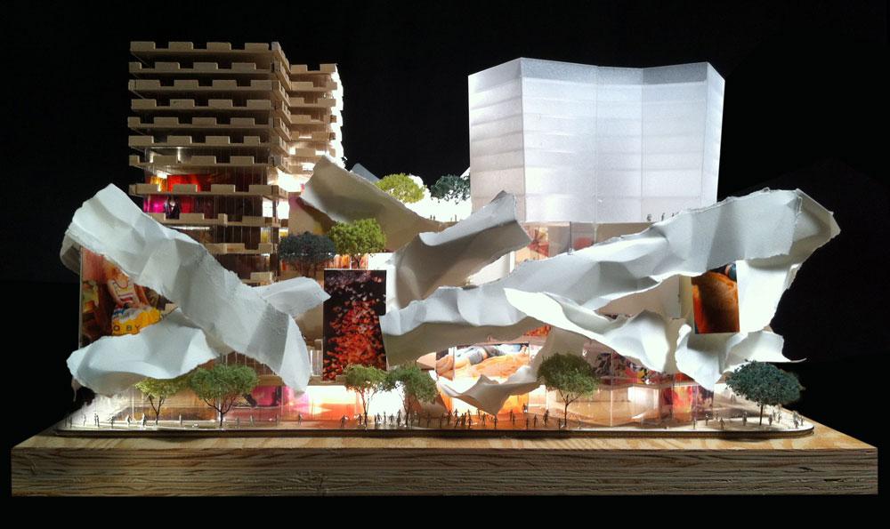 View of the podium design for the proposed David Mirvish/Frank Gehry development courtesy of Gehry International, Inc.