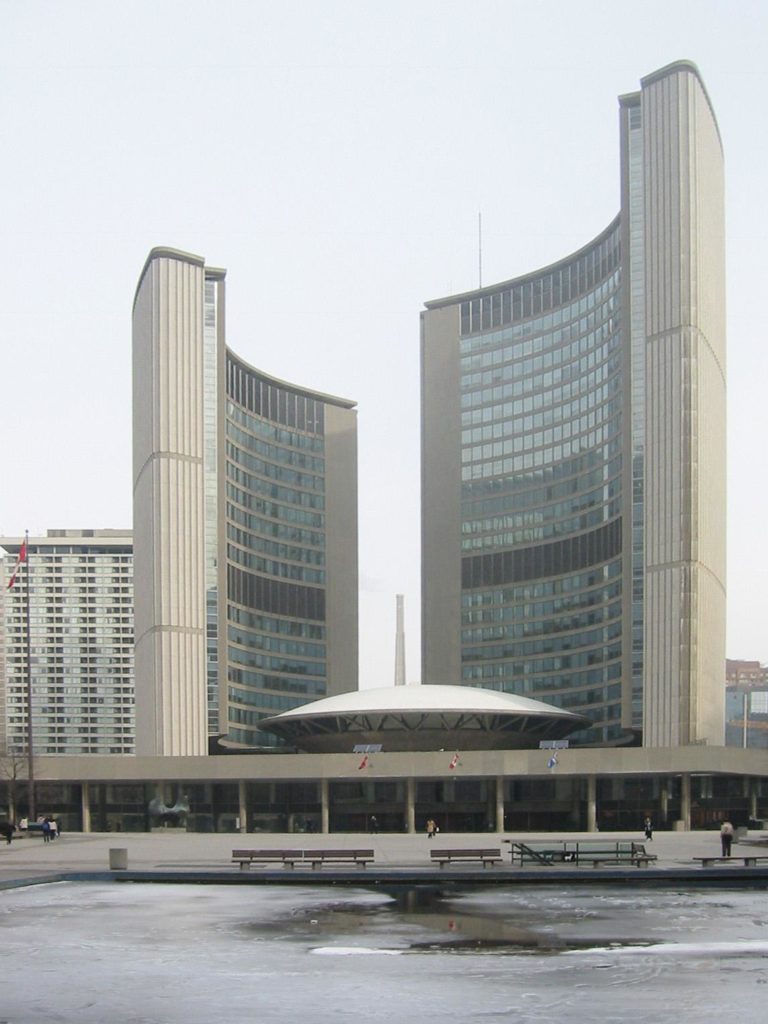 Photo of Toronto City Hall by Niels Elgaard Larsen via Wikimedia