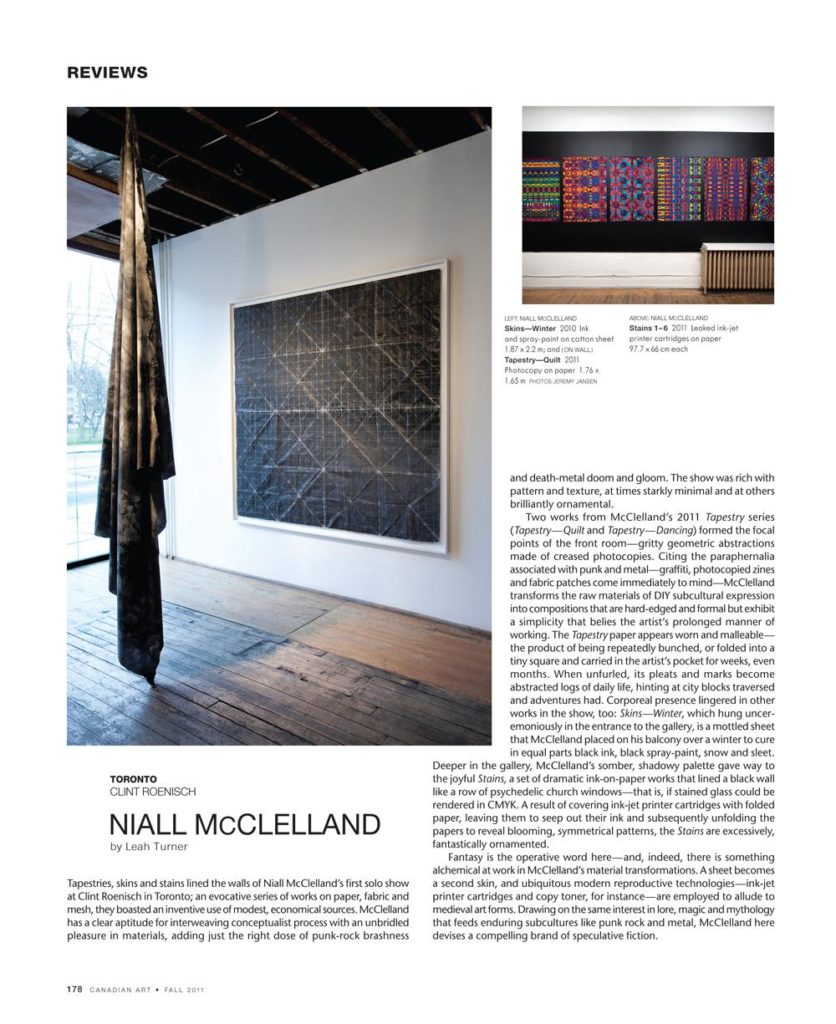Spread from the Fall 2011 issue of <em>Canadian Art</em>