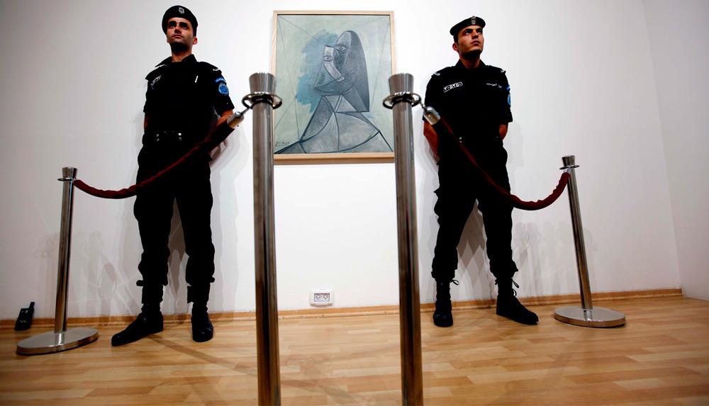 Picasso's <em>Buste de Femme</em> (1943) on exhibit in Ramallah in 2011 / photo Khaled Jarrar