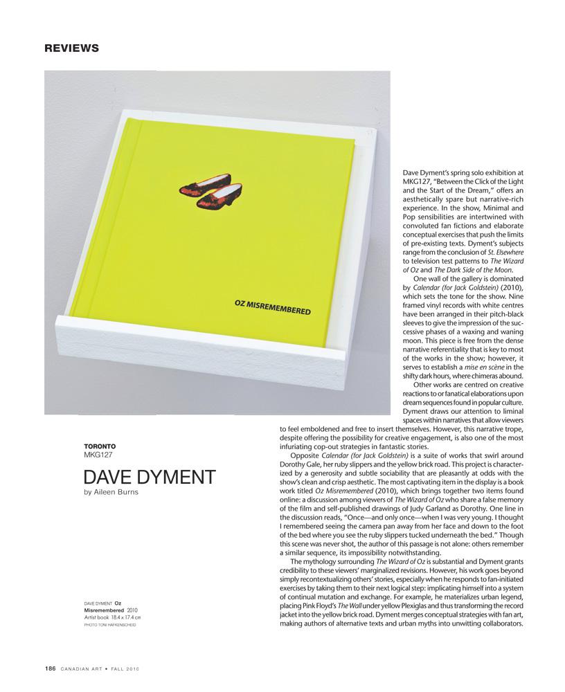 Spread from the Fall 2010 issue of <em>Canadian Art</em>