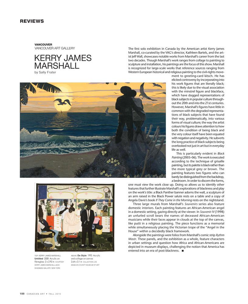 Spread from the Fall 2010 issue of <em> Canadian Art </em>