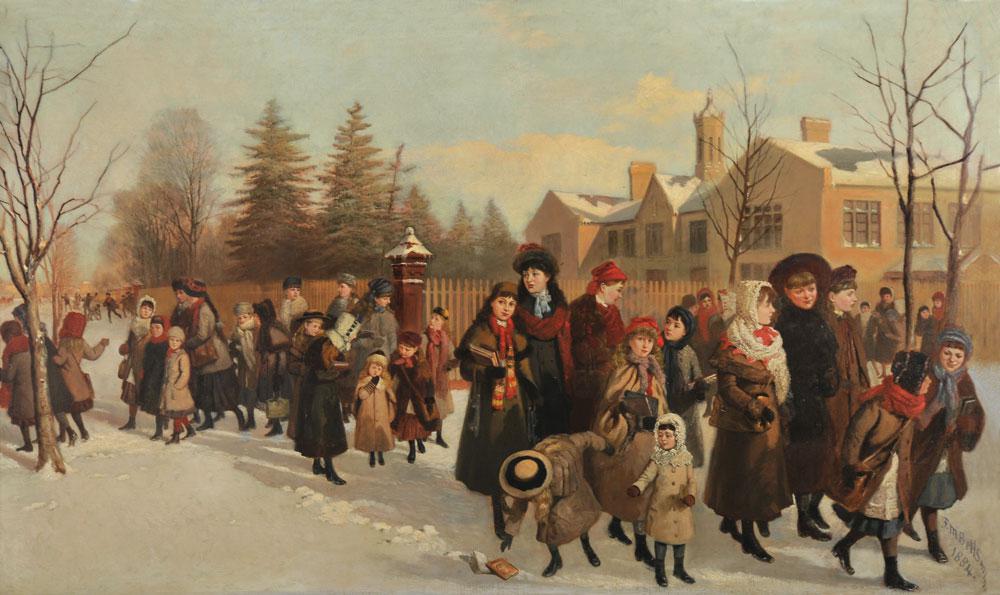 Frederic Marlett Bell-Smith <em>The Return from School</em> 1884 Oil on canvas 91 cm x 1.52 m Courtesy Museum London / photo John Tamblyn