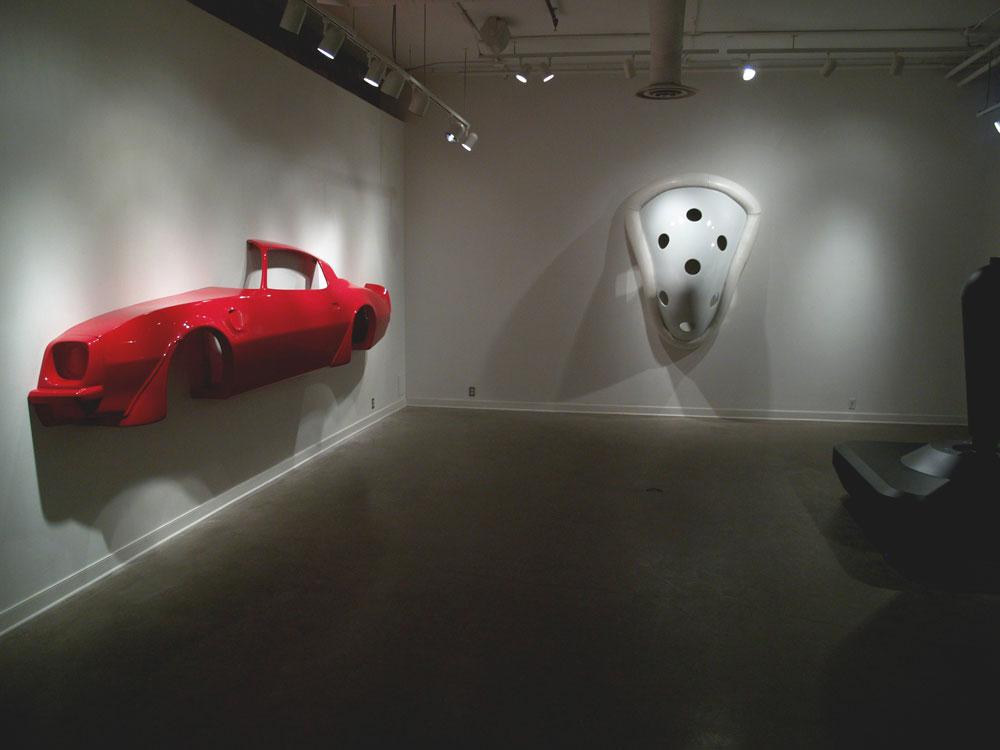 Craig LeBlanc <em>Shell</em> 2013 and <em>On Guard</em> 2007 Installation view / photo courtesy the artist and the Art Gallery of Calgary