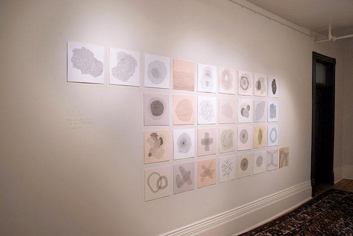Marco Cibola <em>1 x 1 x 1 (Daily Drawings from the Month of March)</em>  2013 Installation view / photo courtesy the artist
