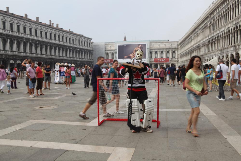 Chris Lloyd's <em>Everyday Goalie</em> at St. Mark's Square in Venice