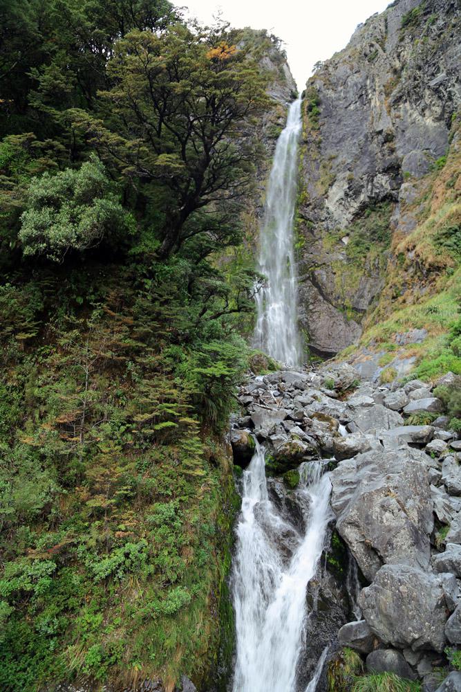 A waterfall near Arthur’s Pass, South Island, New Zealand / photo Sarah Rose
