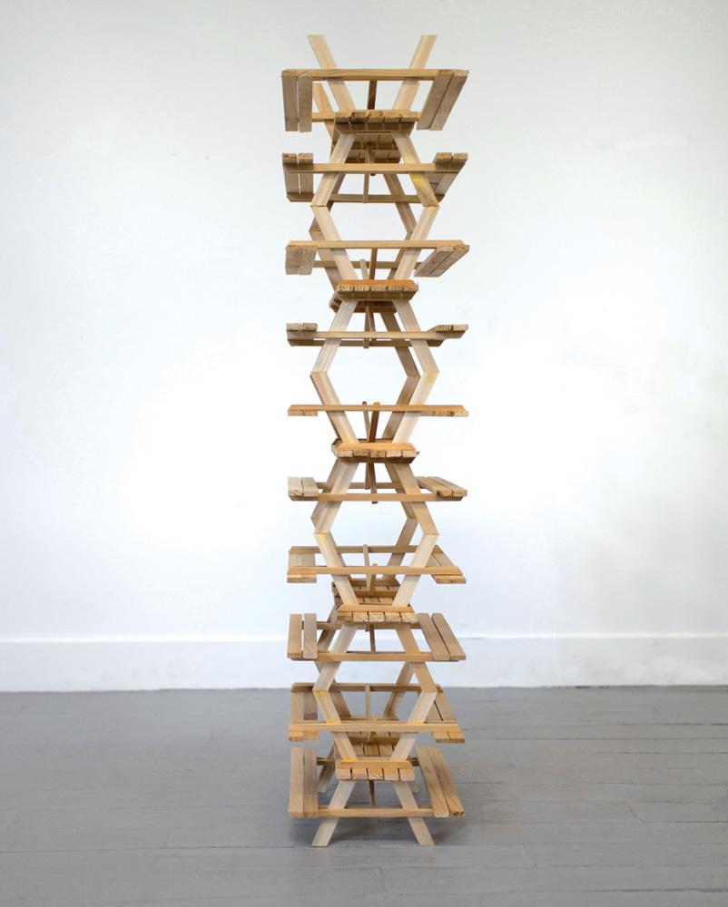 Michel de Broin <em>Tortoise (tower)</em> (maquette) 2012 Wood 60.5 x 1.9 x 1.39 m Courtesy Jessica Bradley Gallery