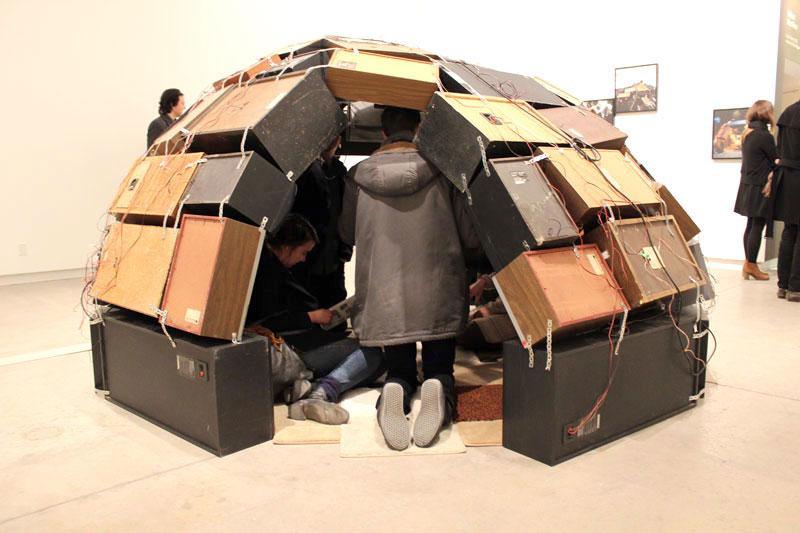 Alexis O'Hara's <em>SQUEEEQUE! The Improbable Igloo</em> (2009) was part of “Volume: Hear Here,” one of the winners for Exhibitions of the Year at the OAAG Awards / photo courtesy the Blackwood Gallery and Justina M. Barnicke Gallery 