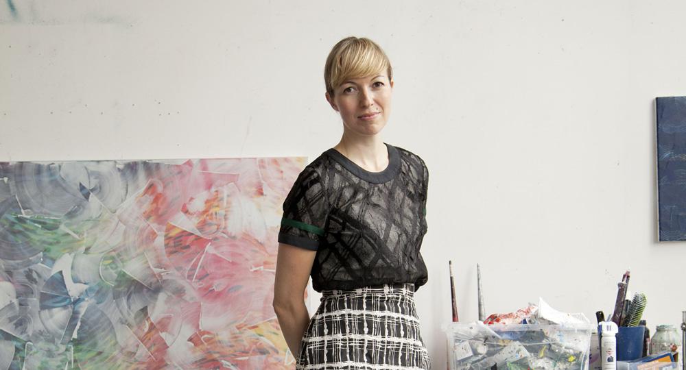 Julia Dault in her Brooklyn studio / photo Jody Rogac