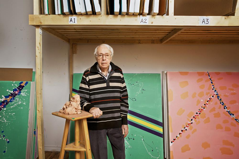 Marcel Barbeau in his studio in a photo taken on the occasion of his 2013 Governor General's Award win / photo Martin Lipman, Canada Council for the Arts 