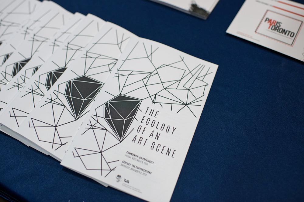 Brochures for The Ecology of an Art Scene on November 9 at Toronto City Hall