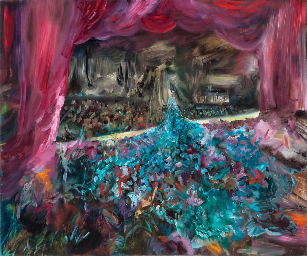 Mélanie Rocan, <em>Staging</em>, 2010. Oil on canvas, 1.67 x 2.13 m.