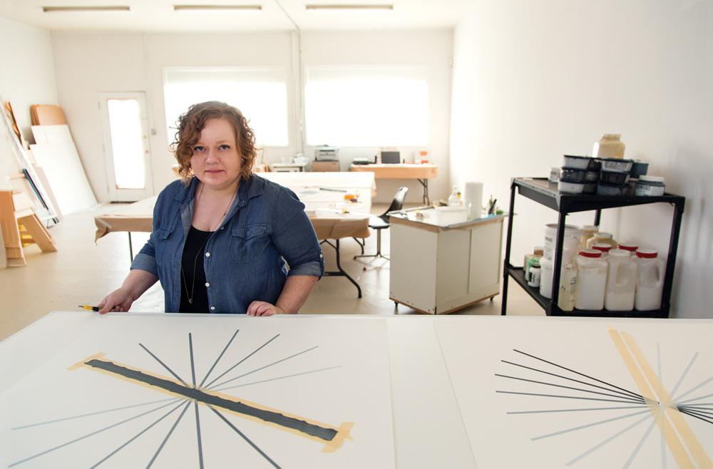 Tammi Campbell in her Saskatoon studio, January 2014.  Photo: Matt Ramage.
