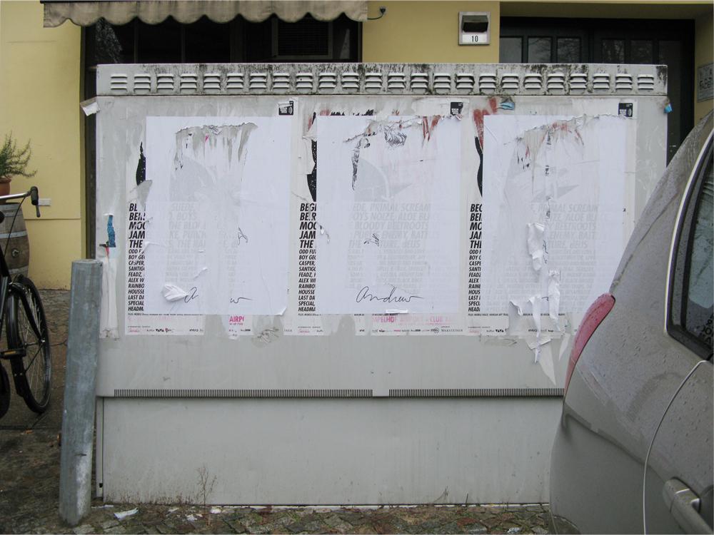 A series of decayed posters in Berlin from Shaan Syed's <em>The Andrew Project</em> (2010–13). 
