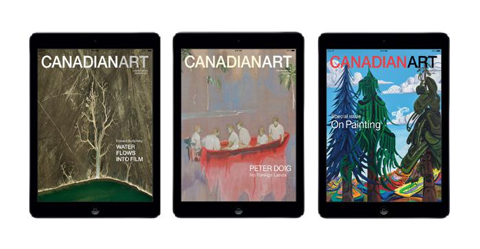 The Summer 2013, Fall 2013 and Winter 2014 tablet editions of <em>Canadian Art</em>, available on the App Store. 