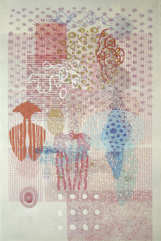 The screenprint <em>AQUATIC TWO</em> (2013) by Doug Guildford, winner of second place in the Open Studio National Printmaking Awards.