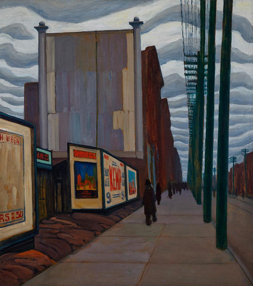 Lawren Harris's <em>Street Scene</em> (ca. 1921) sold for $1.15 million, roughly double its presale estimate, at the Waddington's auction on May 26.