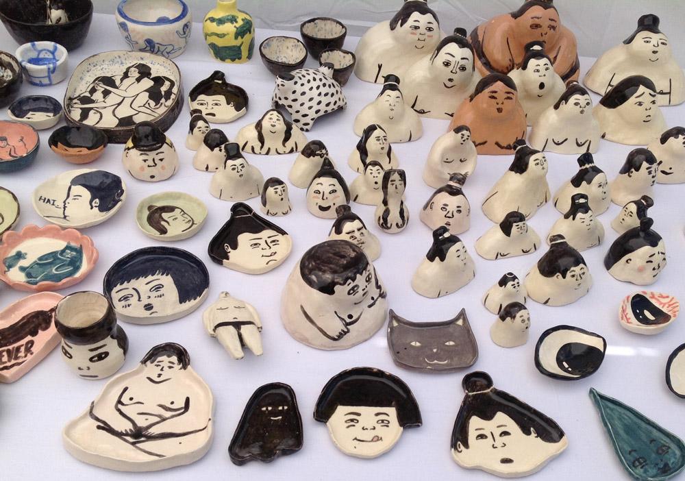 Ness Lee’s ceramics, drawings, and other works at the TOAE, 2014.