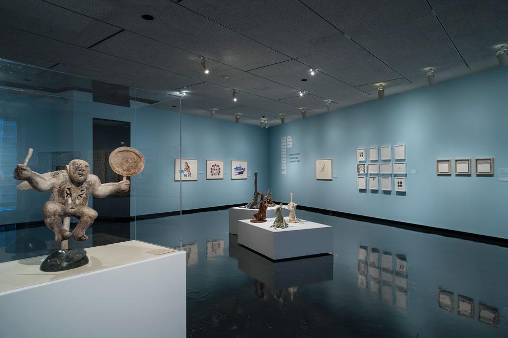 A view of “Looking Up: Contemporary Connections with Inuit Art,” one of the exhibitions Paul Butler curated during his tenure at the Winnipeg Art Gallery. Photo: Ernest Mayer, Winnipeg Art Gallery.