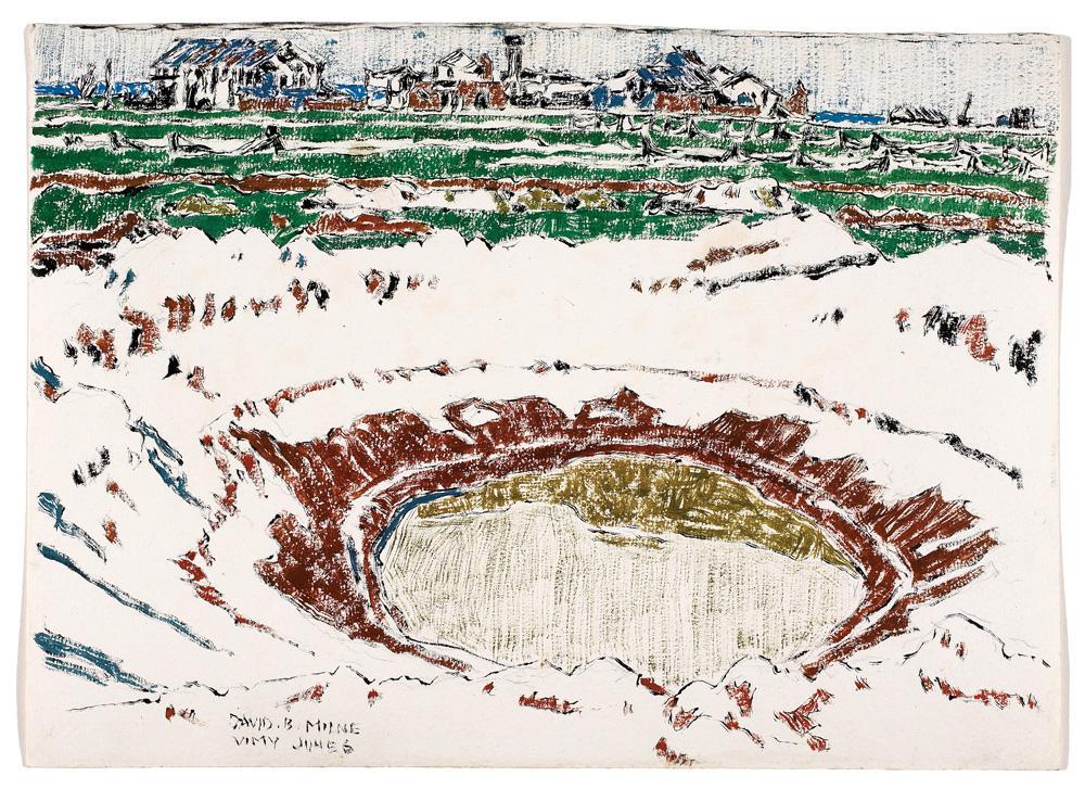 David Milne, <em>Kinmel Park Camp: Dinner is Served</em>, ca. 15 December 1918—17 January 1919. Watercolour over graphite on wove paper, 27.3 x 45.8 cm. Photo © National Gallery of Canada.