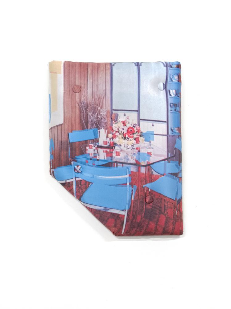 Lili Huston-Herterich, <em>Storage</em>, 2014. Tufted cushion with dye sublimation print, custom buttons, 26 x 38 inches.