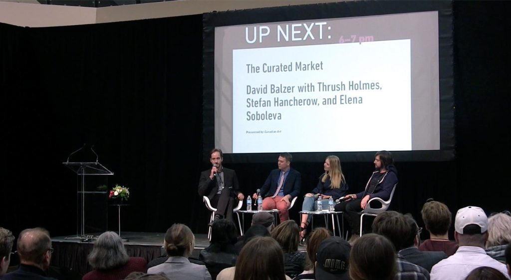 David Balzer, Stefan Hancherow, Elena Soboleva and Thrush Holmes discuss the increasing prominence of a curatorial sensibility in the art market at Canadian Art's Art Toronto panel.