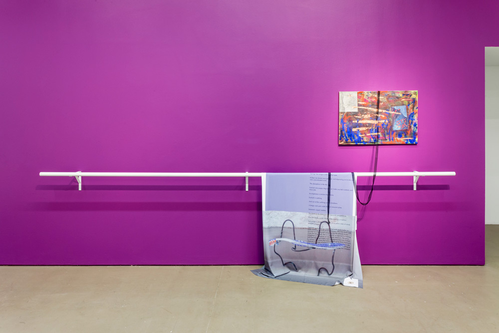 Tiziana La Melia, "The Eyelash and the Monochrome" (installation view) with <em>Sieve Bed</em>, 2014, in the foreground. Courtesy Mercer Union. Photo: Toni Hafkenscheid.