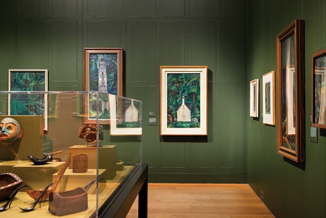 Installation view of "From the Forest to the Sea: Emily Carr in British Columbia" at Dulwich Picture Gallery, London, UK, January 2015. Photo: James Merrell.