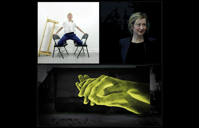 Clockwise from left: Bridget Moser, <em>Asking for a friend</em> (still), 2013; Alexia Fabre. Photo: Gueorgui Pinkhassov; Pascal Grandmaison, <em>Le jour des 8 soleils</em>, 2011.