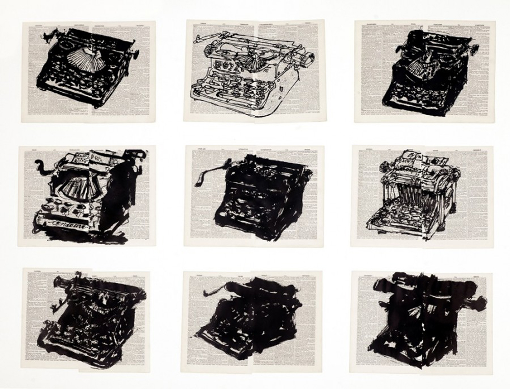 William Kentridge, <em>Universal Archive (Nine Typewriters)</em>, 2013.