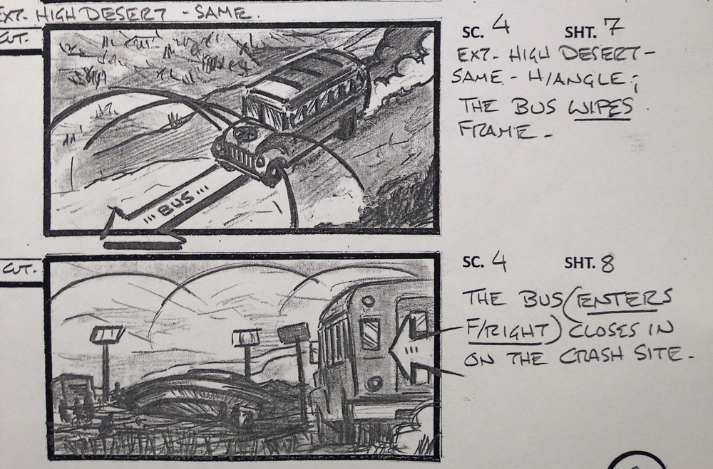 A storyboard from the current season of <em>The X-Files</em>, on display at Back Gallery Project in Vancouver.