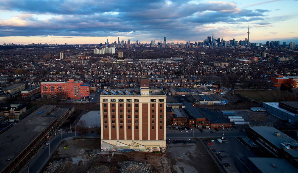 158 Sterling Road, in foreground, is a circa-1919 auto-manufacturing plant that has beeen renovated into the Museum of Contemporary Art Toronto-Canada. 