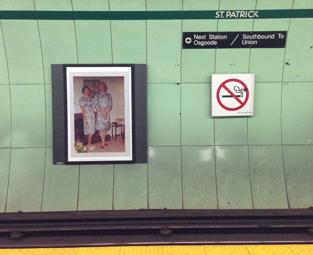 An image from the Casa Susanna archive displayed at St. Patrick subway station in Toronto as part of the Contact Photography Festival.