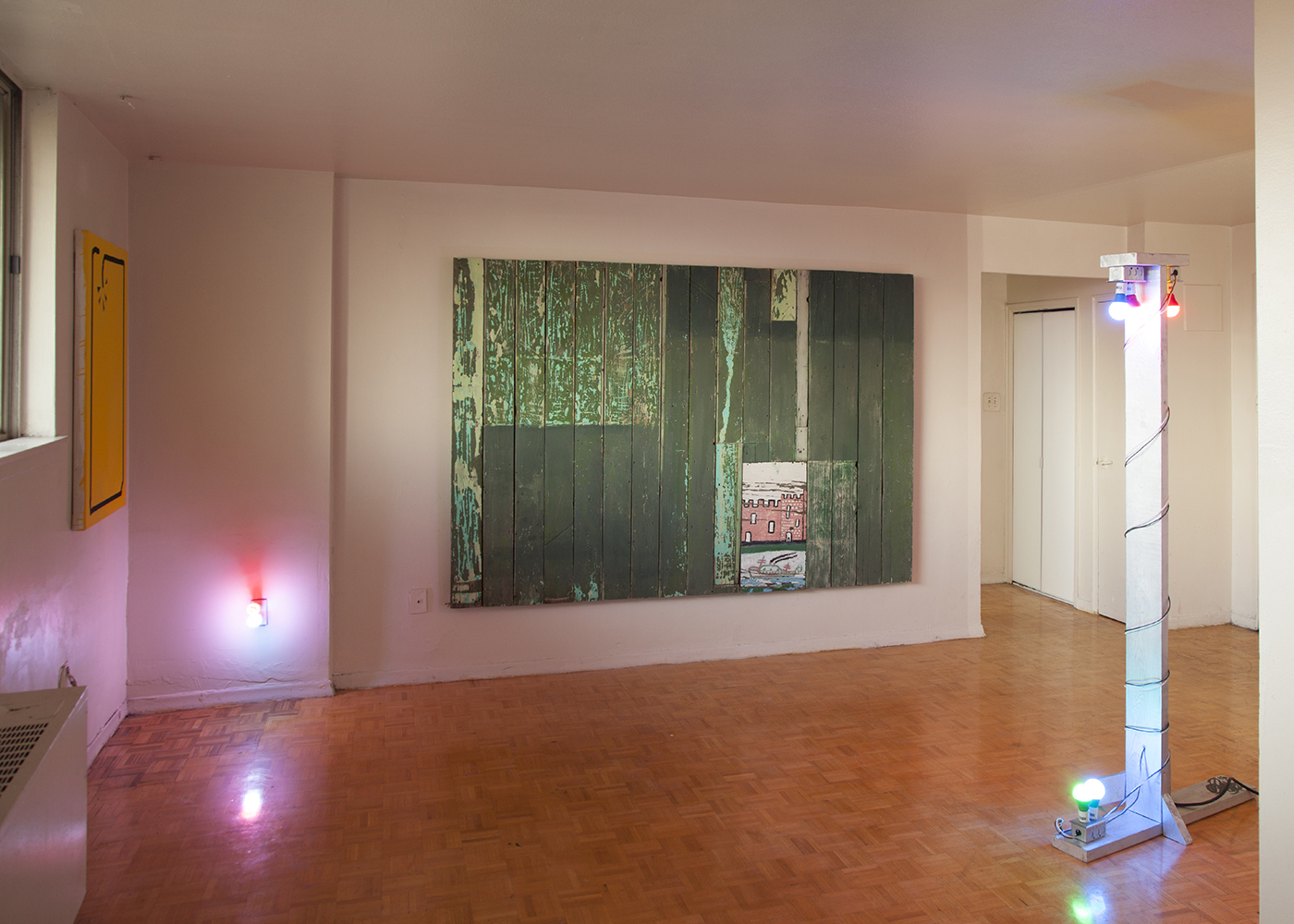 Works by (from left) Dana Slijboom, Oliver Roberts and François A. Côté, from "Flow Channel," February 5 to 7, 2016. Courtesy Carrier Arts.